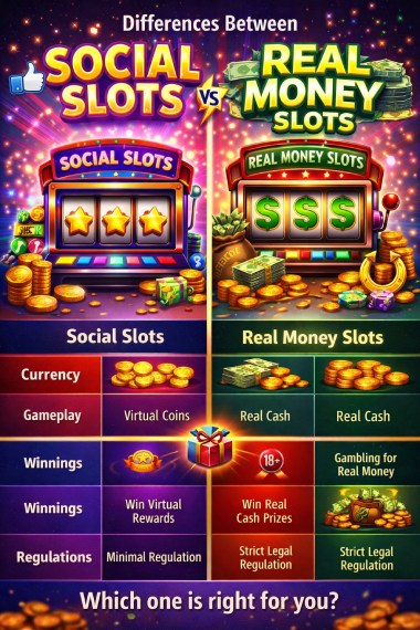 Differences Between Social Slots and Real Money Slots